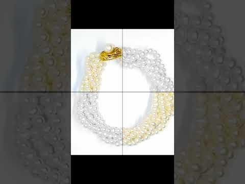 Multi-Strand Natural Pearl Bracelet | 14k Gold Sapphire Clasp Elegance #jewelhubcouk #finejewellery