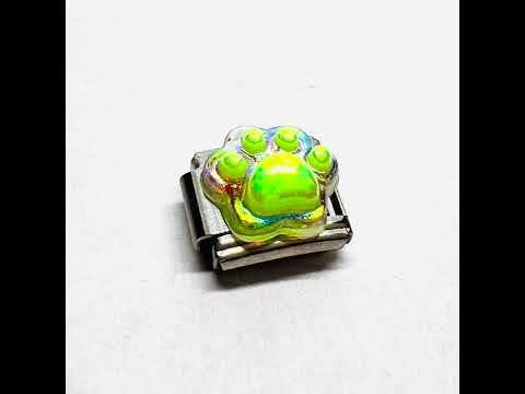 FortunaLink™ Italian Bracelet Charm – Modular Paw Print Design for Colourful Everyday Style