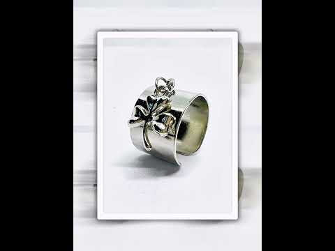 Charm Ring with Heart Pendant – Zinc Alloy – Adjustable MNOPQ Fit