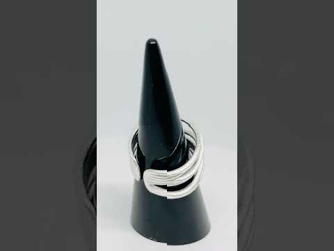 925 Silver Sculptural Crossover Ring Adjustable #jewelhubcouk #finejewellery