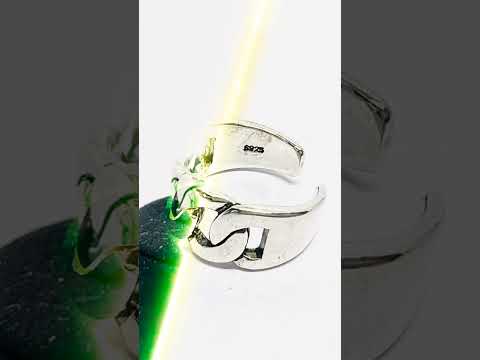 Chunky Chain 925 Silver Ring | Bold Adjustable Link Design #jewelhubcouk #finejewellery