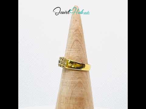 18k Solid Gold Modernist Diamond Ring – Geometric Elegance 0