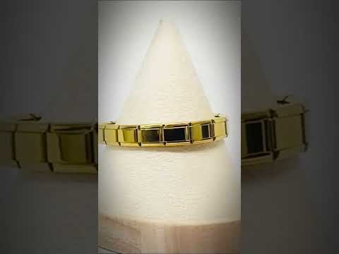 FortunaLink™ Modular Italian Charm Bracelet Gold Glossy Finish, 18 Stainless Steel Links for Charm Stacking