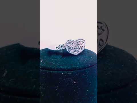 Signature Sad Heart 925 Silver Ring | Emotional Engraving #jewelhubcouk #finejewellery