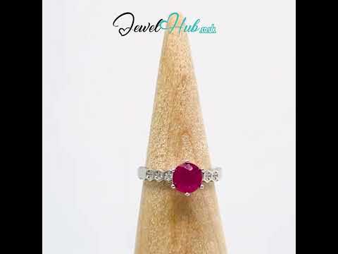 925 Silver Natural Ruby Radiant Legacy Ring #jewelhubcouk #finejewell