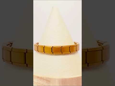 FortunaLink™ Modular Italian Bracelet – Gold Matte Finish, 18 Stainless Steel Links for Charm Stacking