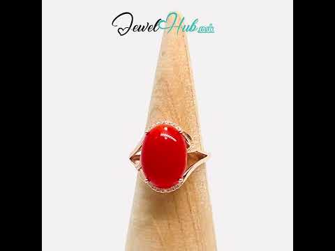 925 Silver Rose Gold Red Carol Halo Ring #jewelhubcouk #finejewellery