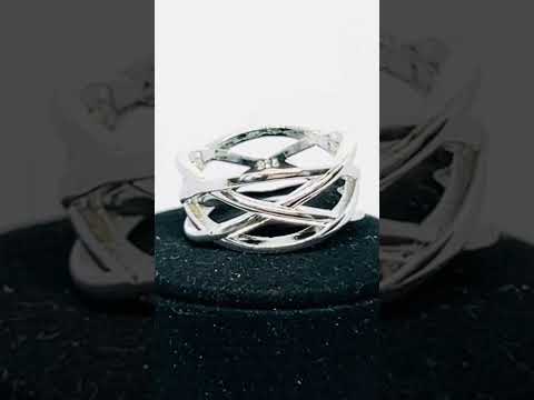 Braided 925 Sterling Silver Ring | Interwoven Band Elegance #jewelhubcouk #finejewellery