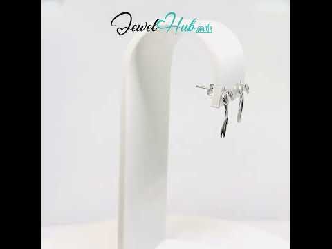 Petite Ribbon 925 Silver Bow Earrings | Sculptural Elegance #jewelhubcouk #finejewellery