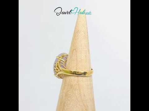 Purple Jade Ruby Accent Ring 14k Gold #jewelhubcouk #finejewellery