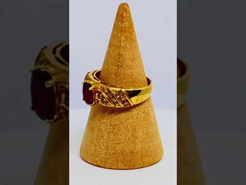 14k Gold Ruby Wave Diamond Band Ring #jewelhubcouk #finejewellery