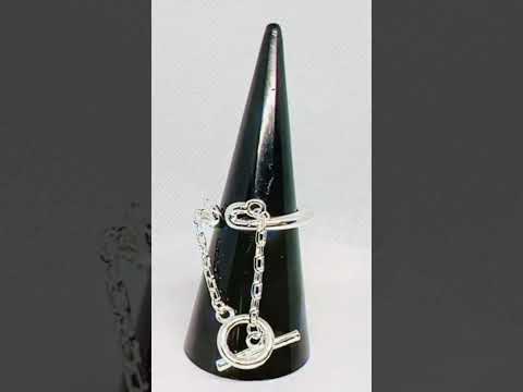 925 Silver Duo Chain Connector Ring #jewelhubcouk #finejewellery