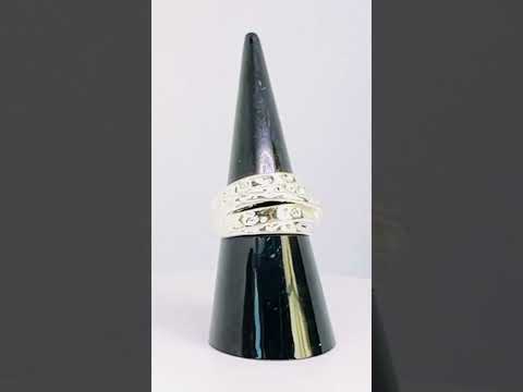 925 silver pebble-textured sculptural adjustable ring