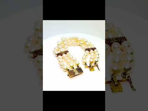 Lattice Pearl Bracelet | 14k Gold Clasp & 66 Natural Pearls #jewelhubcouk #finejeweller