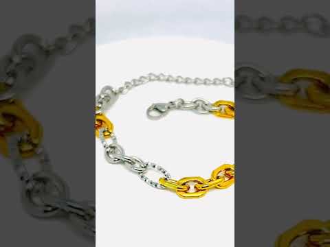 DuoTone Interwoven Chain Bracelet | Bold Silver–Gold Contrast #jewelhubcouk #modernjewellery
