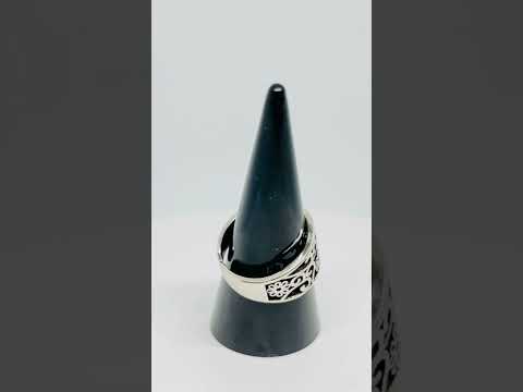 floral swirl silver ring