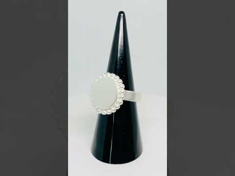 925 Silver Beaded Disc Ring | Textured Elegance #jewelhubcouk #finejewellery