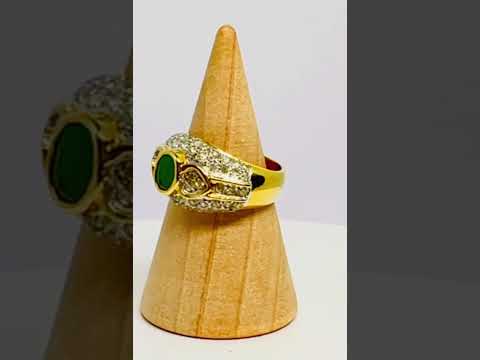 14k Gold Emerald & Diamond Ring | Luxe Bezel Halo Elegance #jewelhubcouk #finejewellery