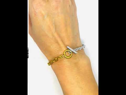 DuoTone Rope & Chain Bracelet | Gold–Silver Twist Edition #jewelhubcouk #modernjewellery