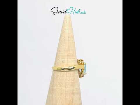 14k Gold Swiss Blue Topaz Ring | Diamond Accent Elegance #jewelhubcouk #finejewellery