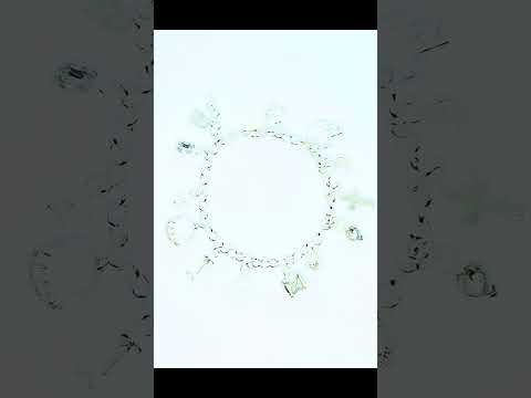 925 Sterling Silver Charm Bracelet – Symbolic Motif Chain with Heart, Moon, Cross & Star