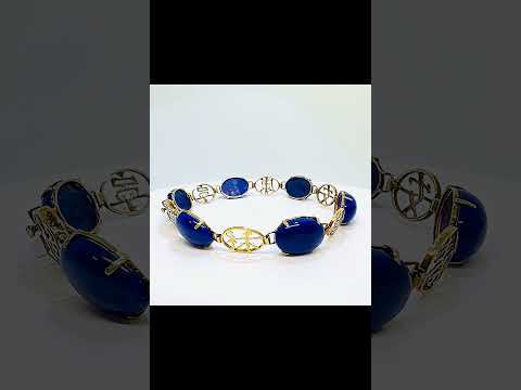 14k Gold Lapis Bracelet