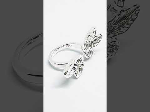 925 Silver Winged Leaf Statement Ring #jewelhubcouk #finejewellery