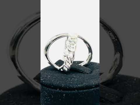 Chain Link 925 Silver Ring | Adjustable Sculptural Texture #jewelhubcouk #finejewellery