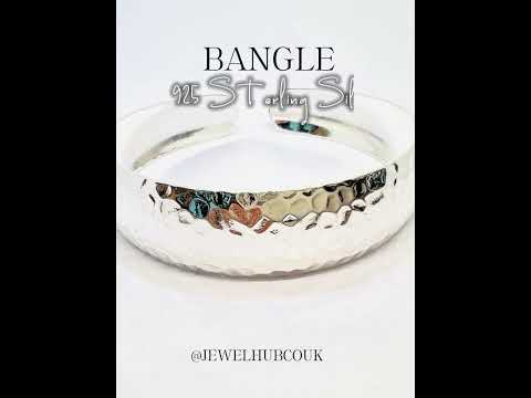 925 Sterling Silver Hammered Cuff – Wide Open Bracelet with Textured Finish
