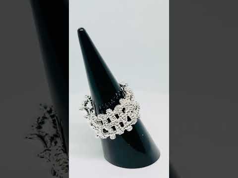 925 silver woven link ring