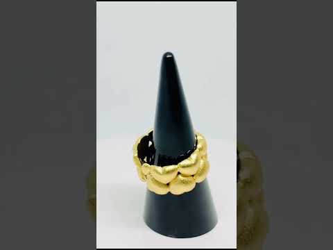925 Silver Gold-Tone Clustered Hearts Ring | Romantic Sculptural #jewelhubcouk #finejewellery
