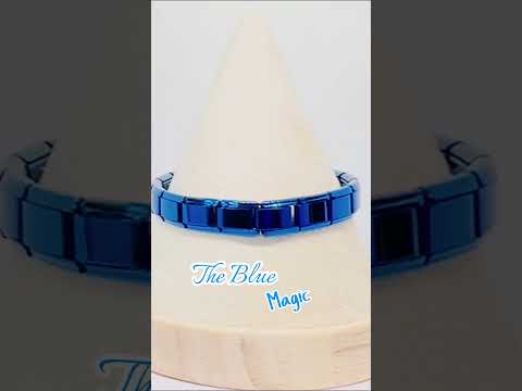 FortunaLink™ Dark Blue Italian Bracelet — Glossy Tile