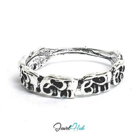 Punk Elephant Loop Ring · Zinc Alloy · Silver