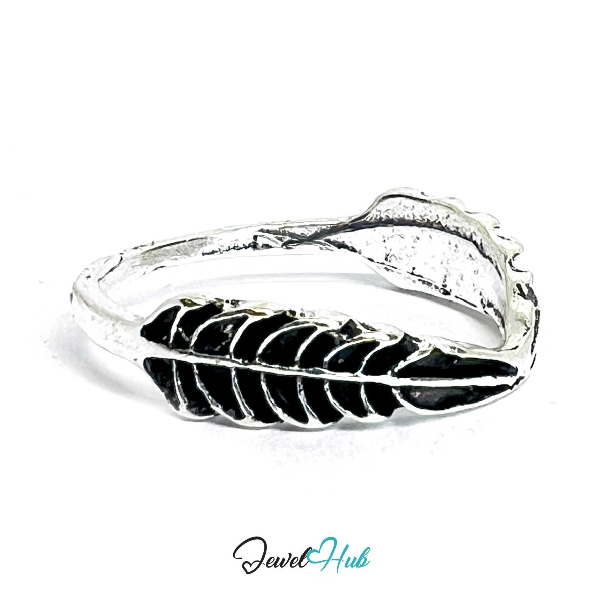 Punk Feather Band Ring · Zinc Alloy · Silver‑Plated Wing Motif - JewelHub.co.uk