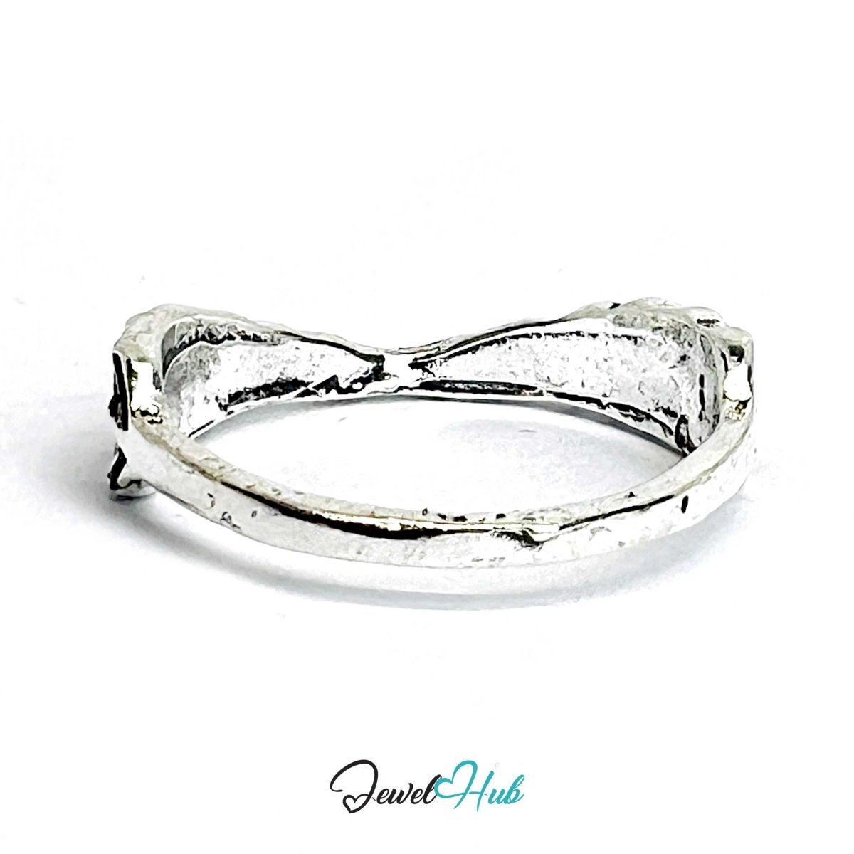 Punk Feather Band Ring · Zinc Alloy · Silver‑Plated Wing Motif - JewelHub.co.uk