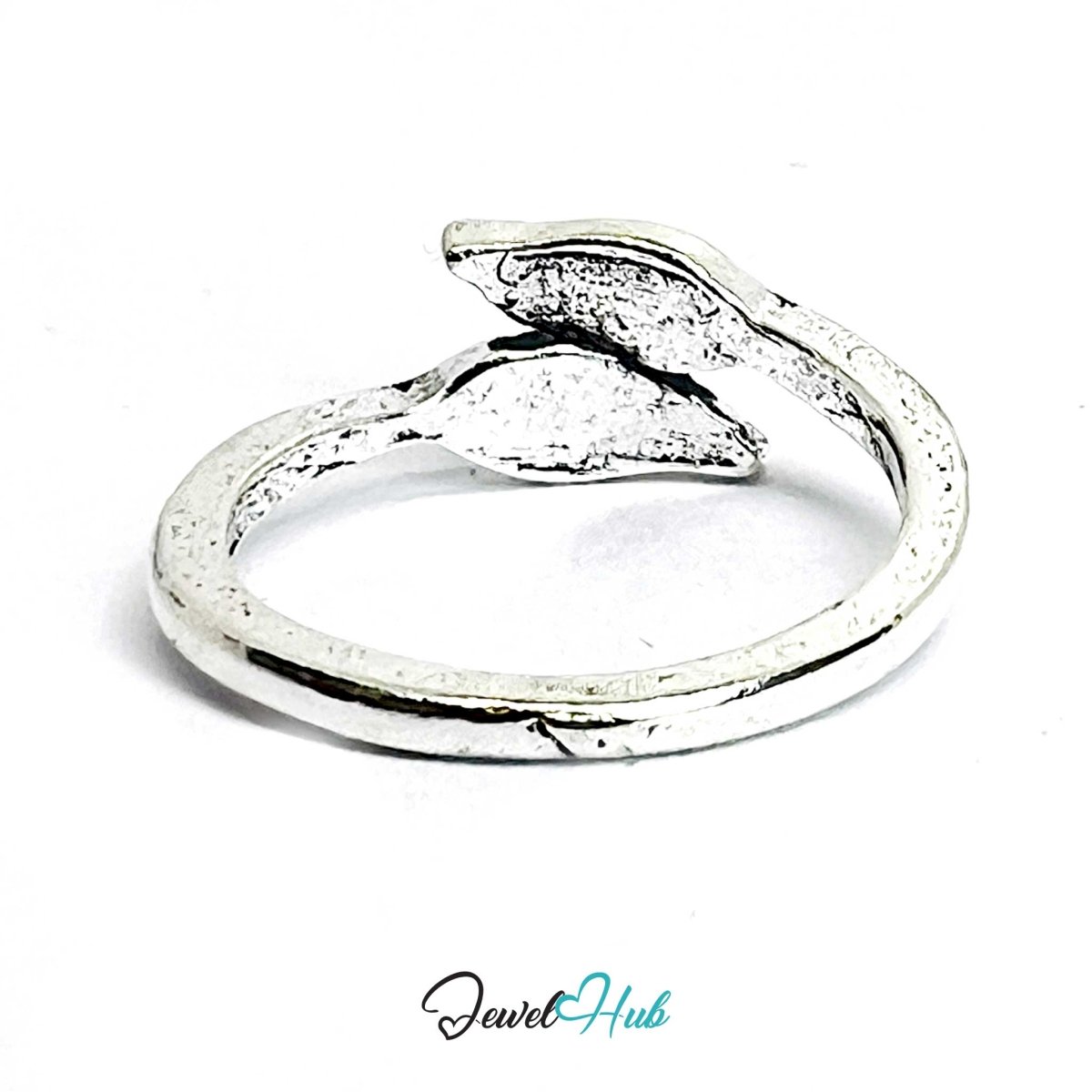 Punk Feather Trace Ring · Zinc Alloy · Silver‑Plated Wing Motif - JewelHub.co.uk