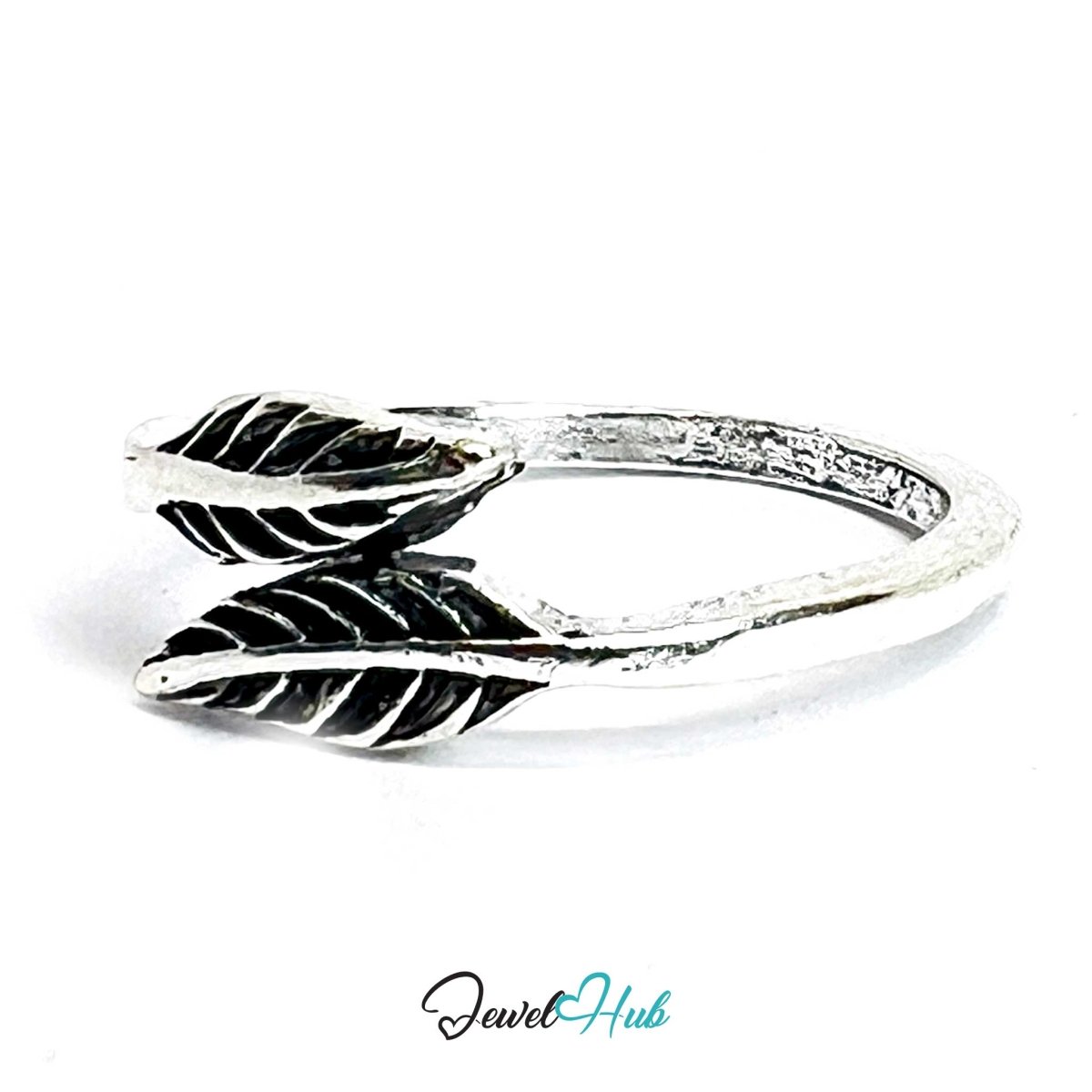 Punk Feather Trace Ring · Zinc Alloy · Silver‑Plated Wing Motif - JewelHub.co.uk
