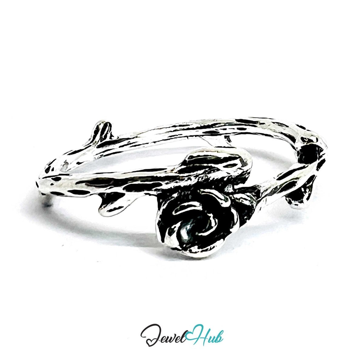 Punk Floral Rebel Ring · Zinc Alloy · Rose‑Tone Sculptural Bloom Motif - JewelHub.co.uk