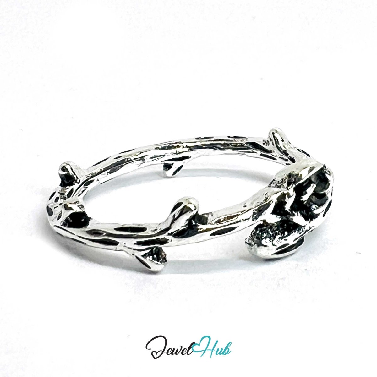 Punk Floral Rebel Ring · Zinc Alloy · Rose‑Tone Sculptural Bloom Motif - JewelHub.co.uk