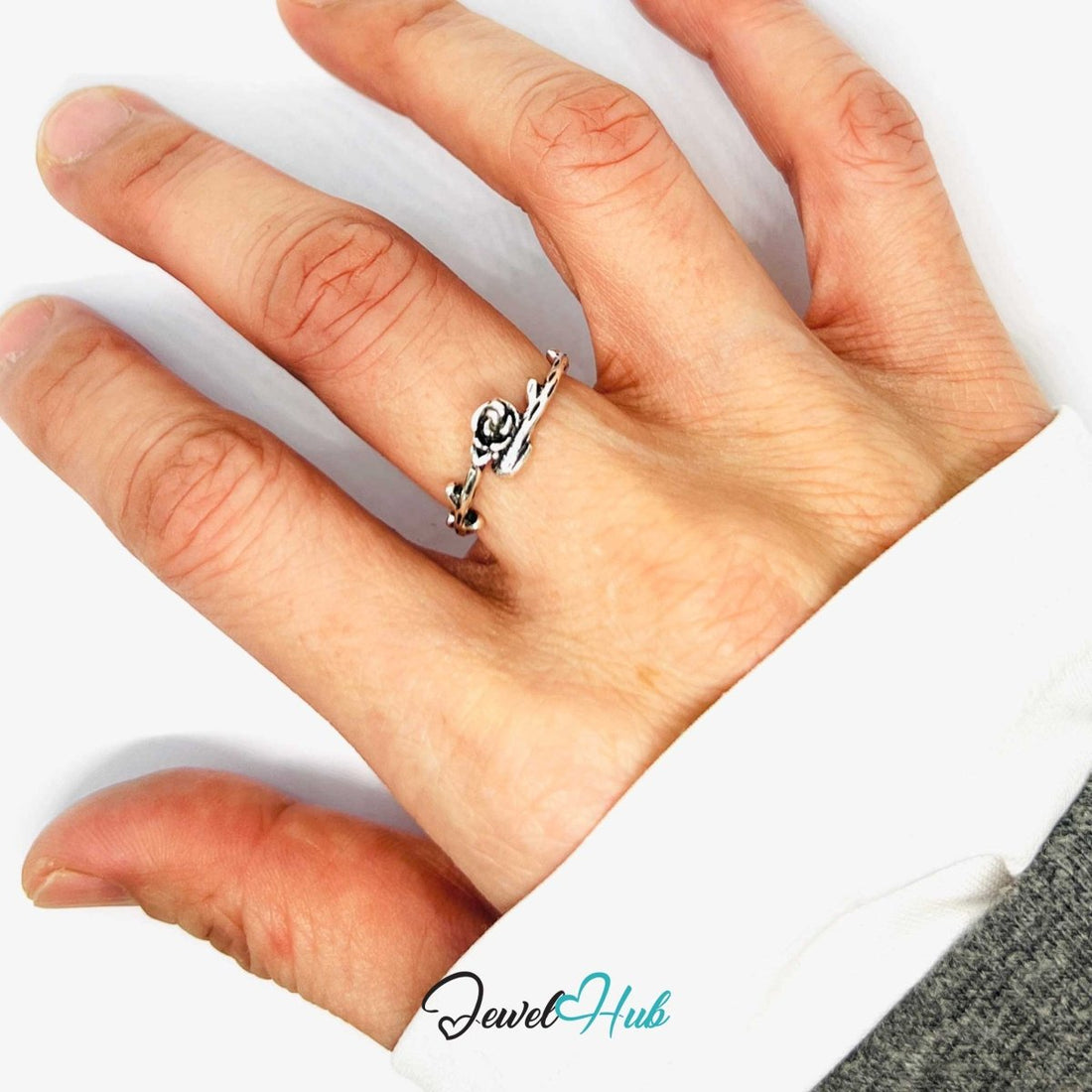 Punk Floral Rebel Ring · Zinc Alloy · Rose‑Tone Sculptural Bloom Motif - JewelHub.co.uk