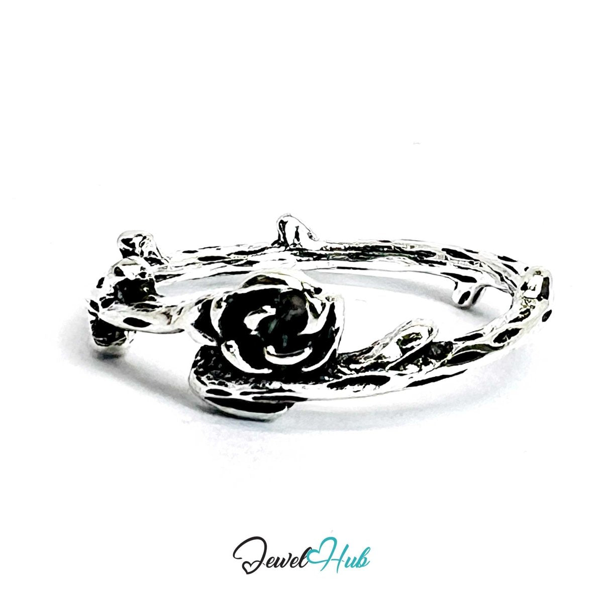 Punk Floral Rebel Ring · Zinc Alloy · Rose‑Tone Sculptural Bloom Motif - JewelHub.co.uk