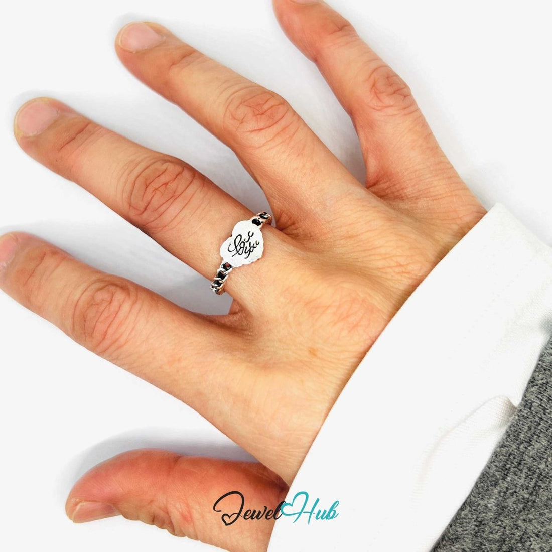 Punk “Love You” Heart Ring · Zinc Alloy · Silver‑Plated Sculptural - JewelHub.co.uk