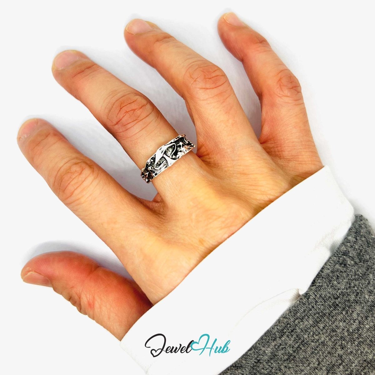 Punk Mushroom Ring · Zinc Alloy · Silver‑Plated Sculptural Fungi Motif - JewelHub.co.uk