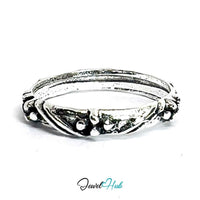 Punk Vine Scroll Ring · Zinc Alloy · Silver‑P