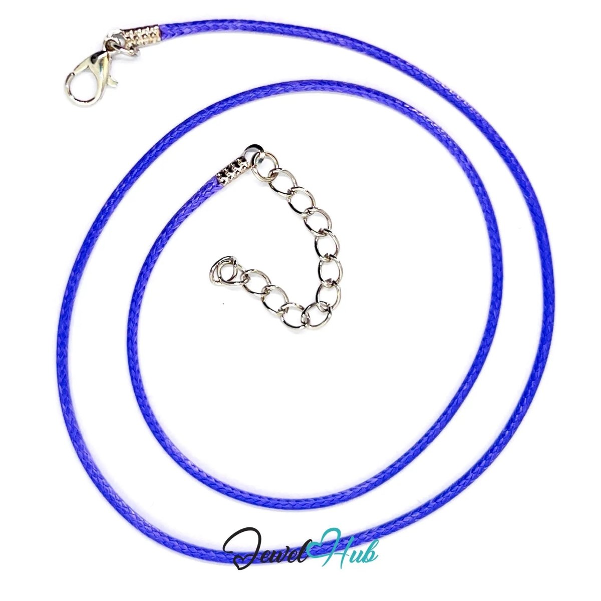 Purple Faux Leather Cord Necklace – 40cm Layering Base (Silver Clasp) - JewelHub.co.uk