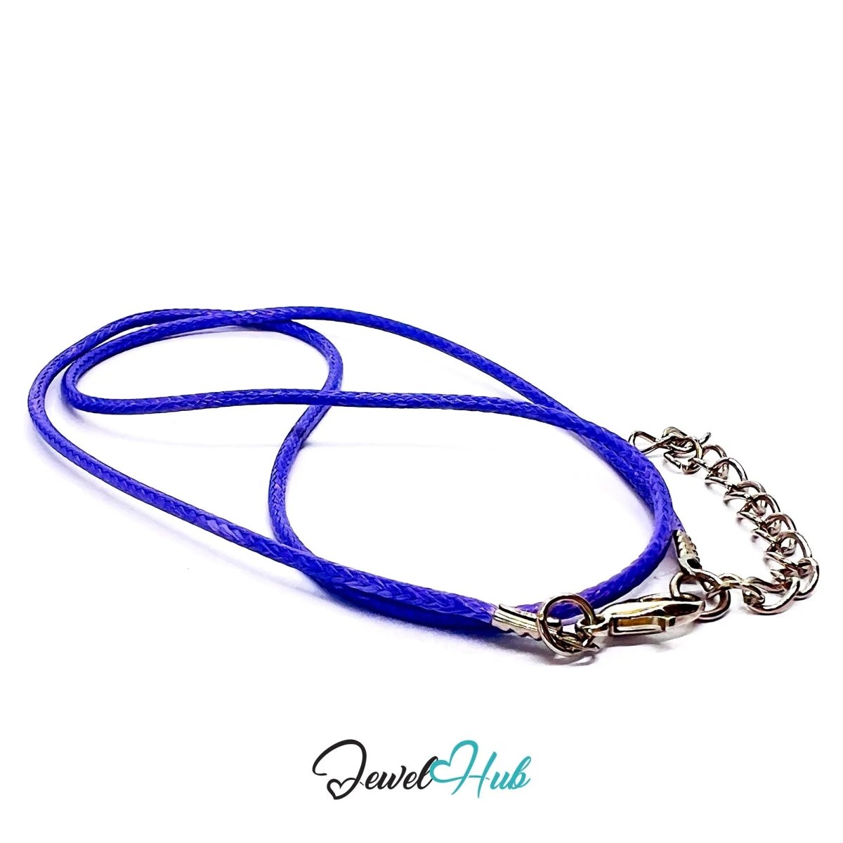 Purple Faux Leather Cord Necklace – 40cm Layering Base (Silver Clasp) - JewelHub.co.uk