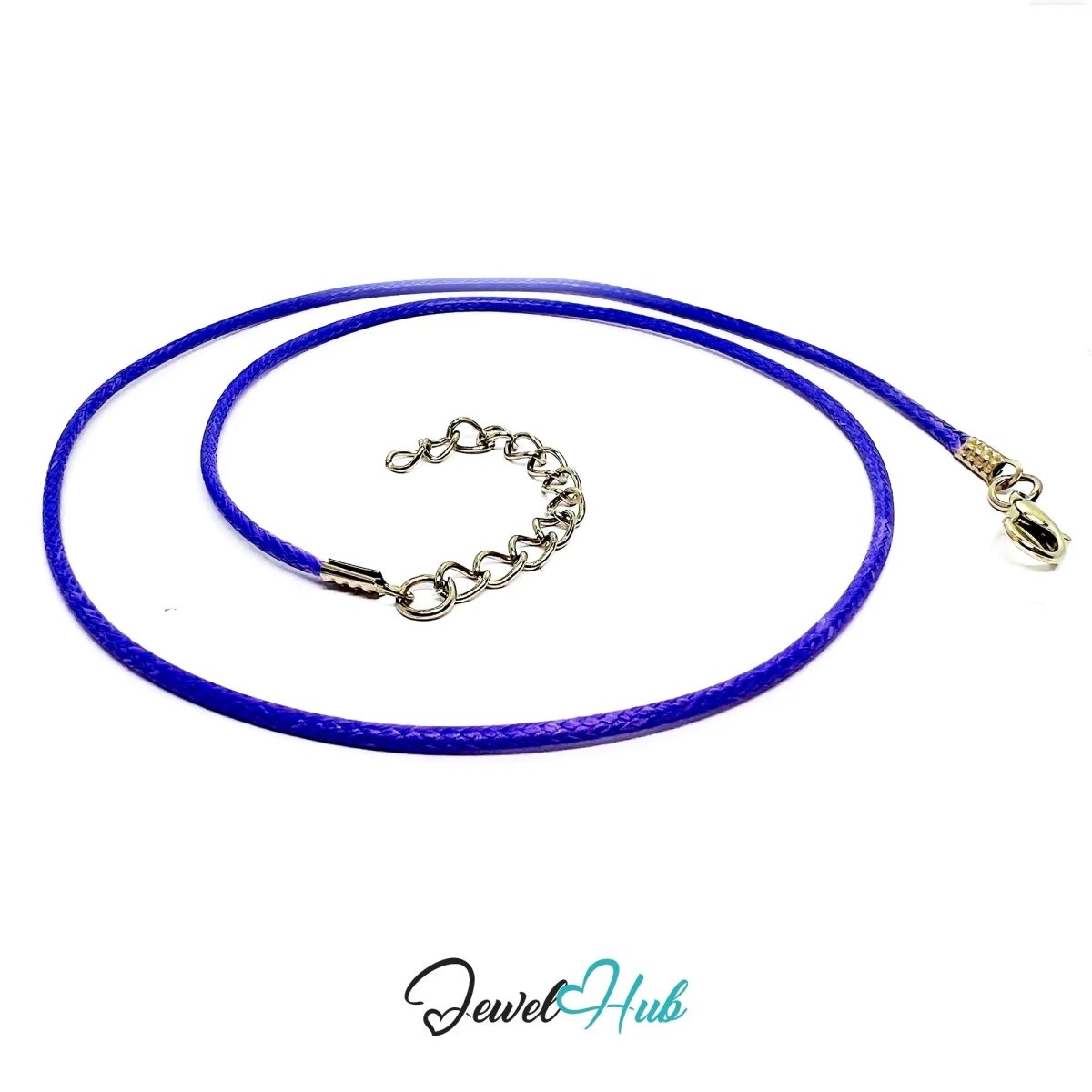 Purple Faux Leather Cord Necklace – 40cm Layering Base (Silver Clasp) - JewelHub.co.uk