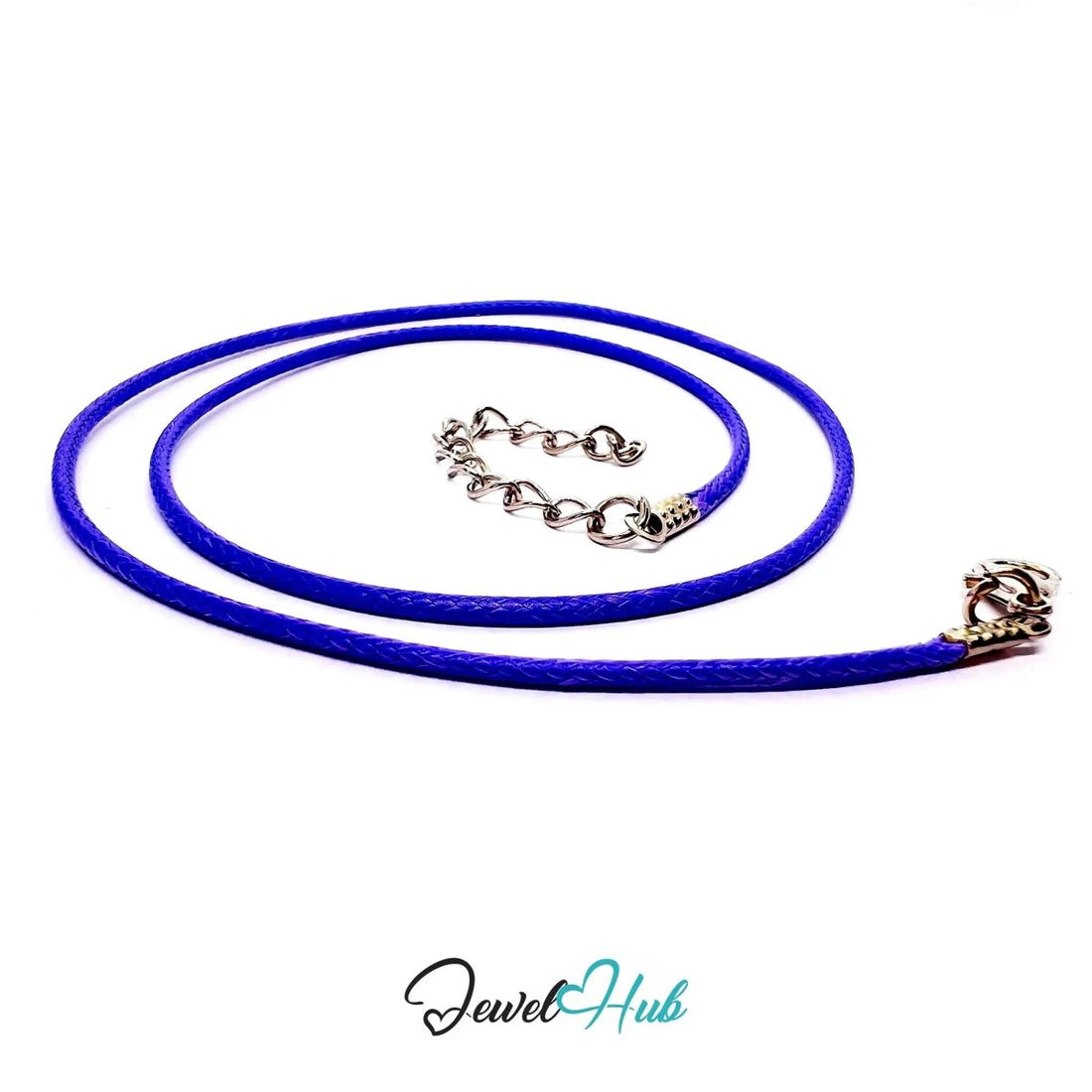 Purple Faux Leather Cord Necklace – 40cm Layering Base (Silver Clasp) - JewelHub.co.uk