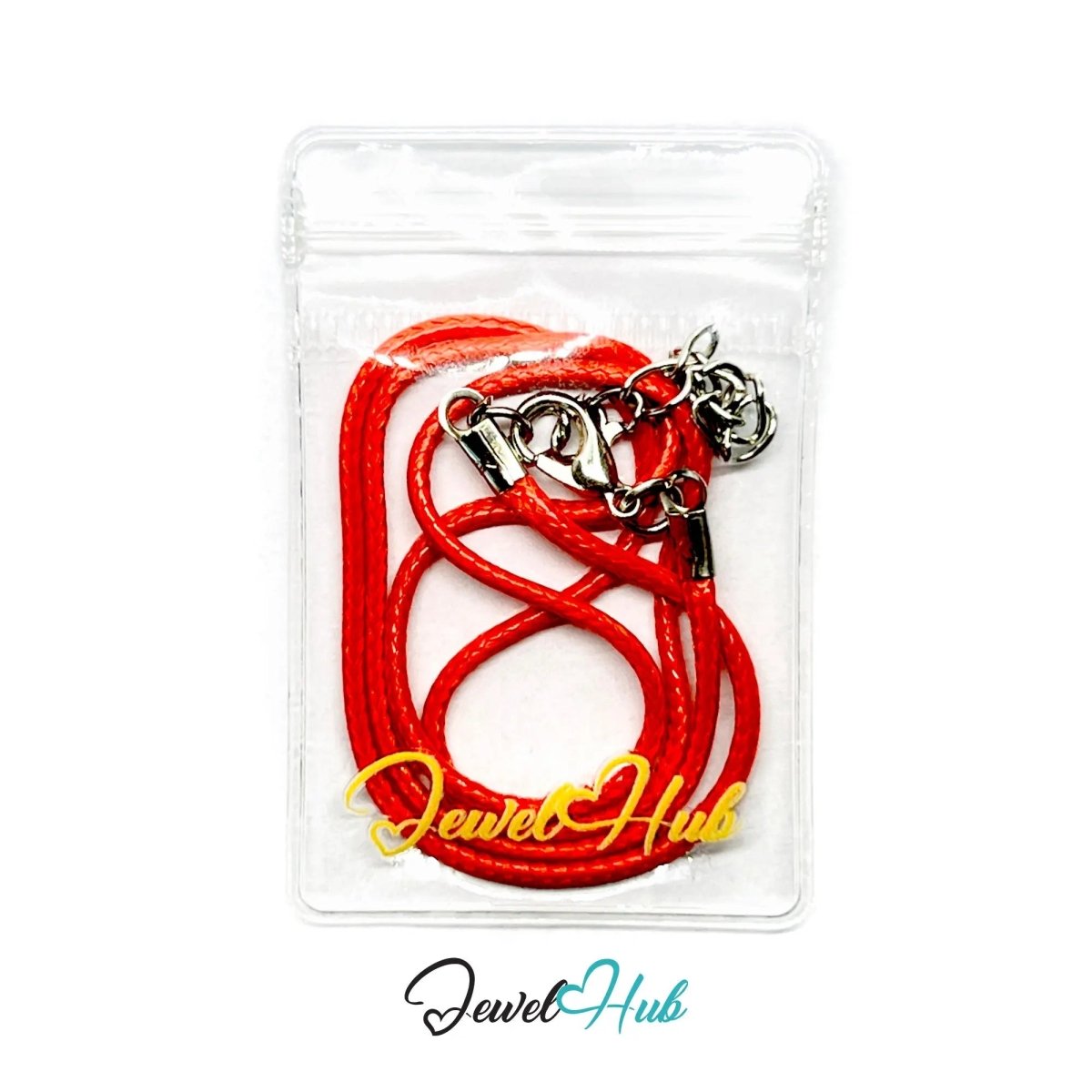 Red Faux Leather Cord Necklace – 40cm Layering Base (Silver Clasp) - JewelHub.co.uk