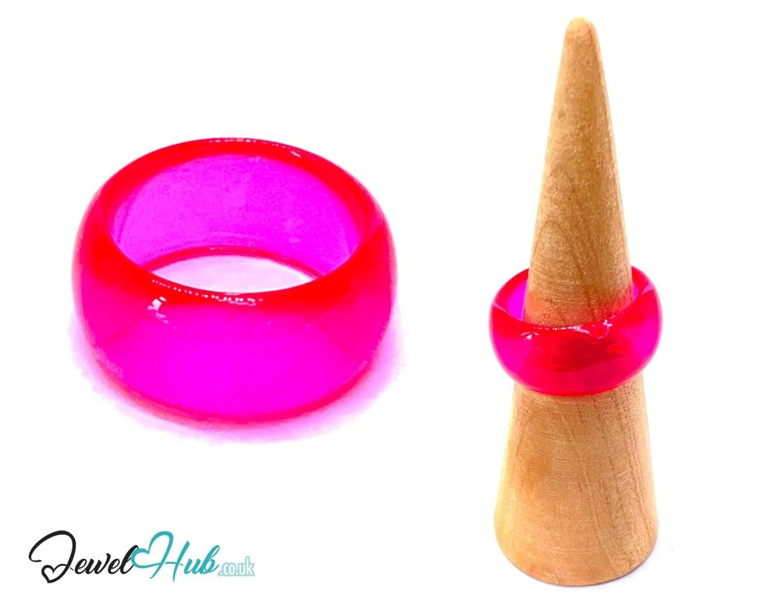 Resin Ring ❤️ BloomPop (Red) UK P · US 7.5 · Bold Design with Glossy Shine - JewelHub.co.uk